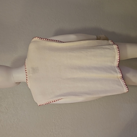 VTG BP DESIGN Poinsetta Embroidered Ugly Christmas Waistcoat Sweater Vest - Picture 7 of 9